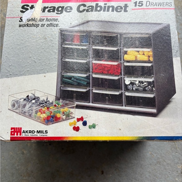 None Other - Black Storage Cabinet with 15 Drawers- Perfect for organizing home, office, shop